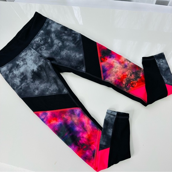 Champion Pants - CHAMPION athletic leggings black multicolor SPORT exercise VIBRANT leggings S